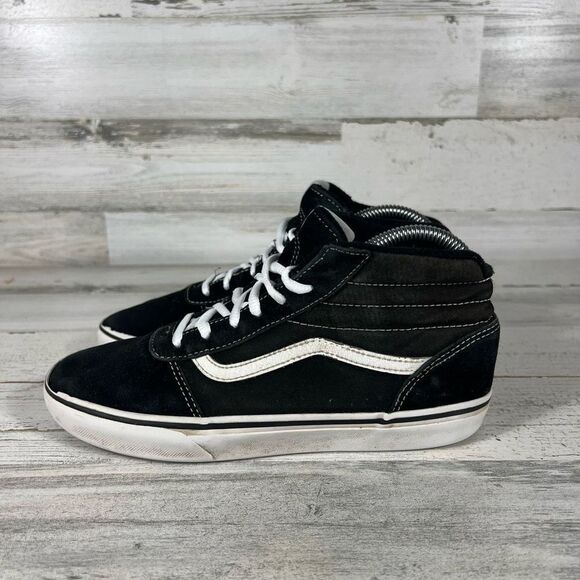 Vans‎ Youth Sk8-Hi High Top Sneakers Black/White Size 5.5 - Picture 1 of 7
